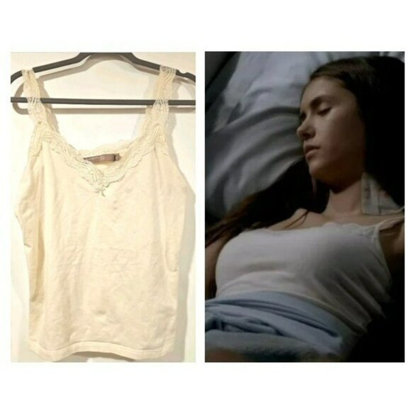 ALT VTG Elena Gilbert Sleeveless Lace Camisole Top Ivory MED Vampire Diaries - Picture 1 of 9